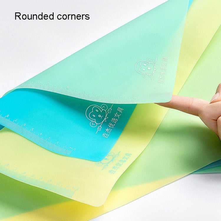 Non-slip exam writing mat set with rounded corners and ruler markings