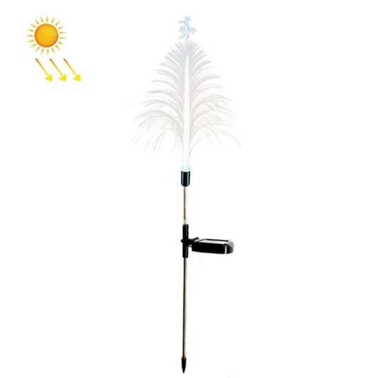 Solar stake fiber Christmas tree light with clear unlit bristles and star tip