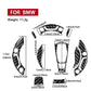 Fuel tank cap sticker size guide diagram with measurements for BMW