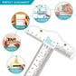 Clear plastic T-square ruler with angled alignment for drawing and cutting