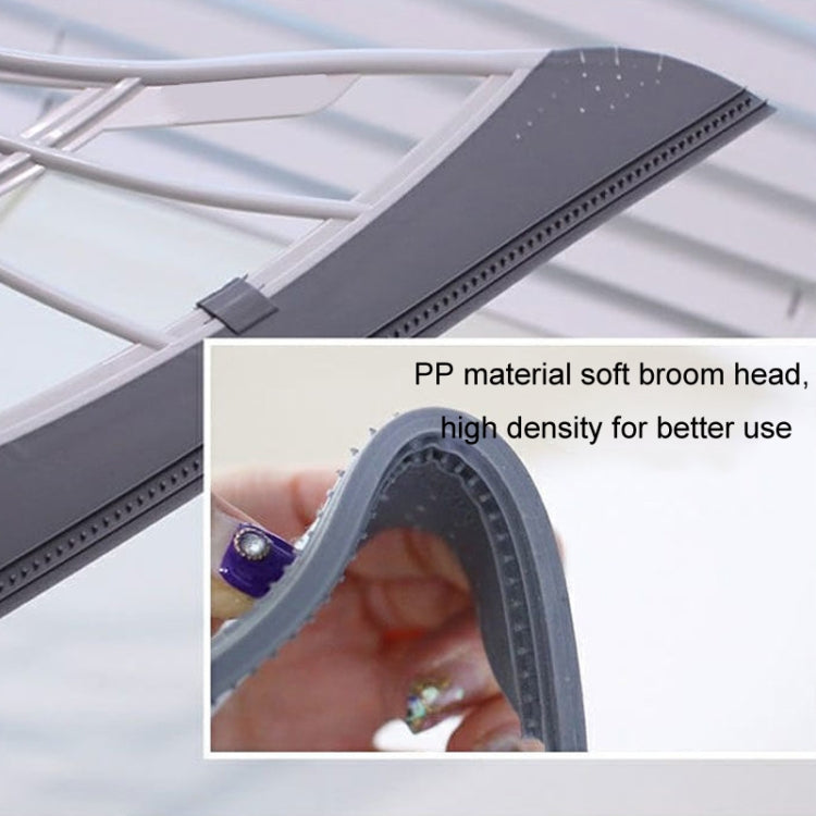 Hair cleaning broom head with gray scraper plate and soft PP bristle mesh