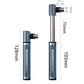 Portable bicycle mini pump with visible compact size measurements on the frame