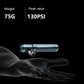 Portable mini bicycle pump held in a hand, slim aluminum barrel