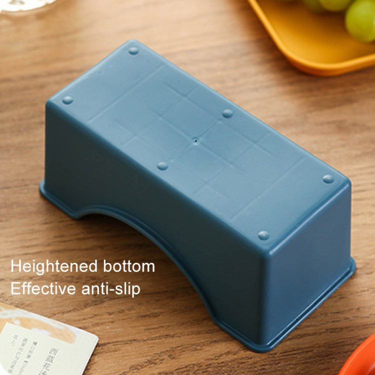 Plastic plate organizer base, blue, ridged anti-slip bottom