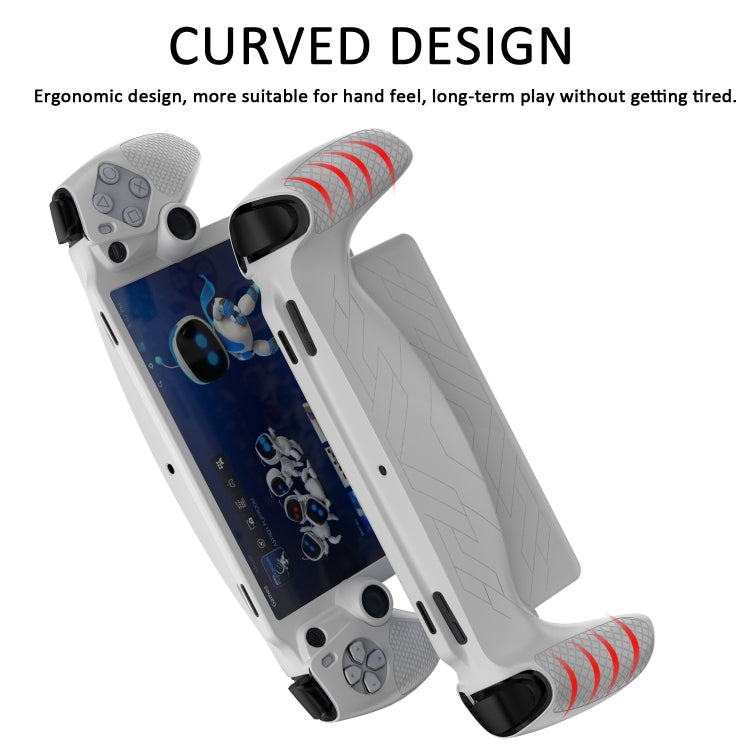 White silicone protective case for Sony PS Portal with curved textured grips