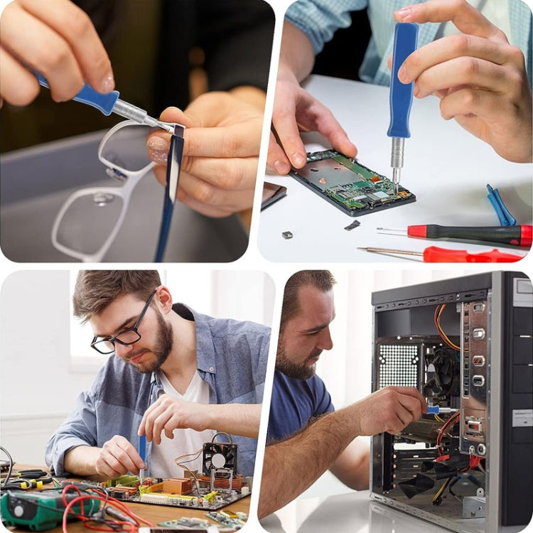 Mini screwdriver kit being used for electronics repair and eyewear adjustments