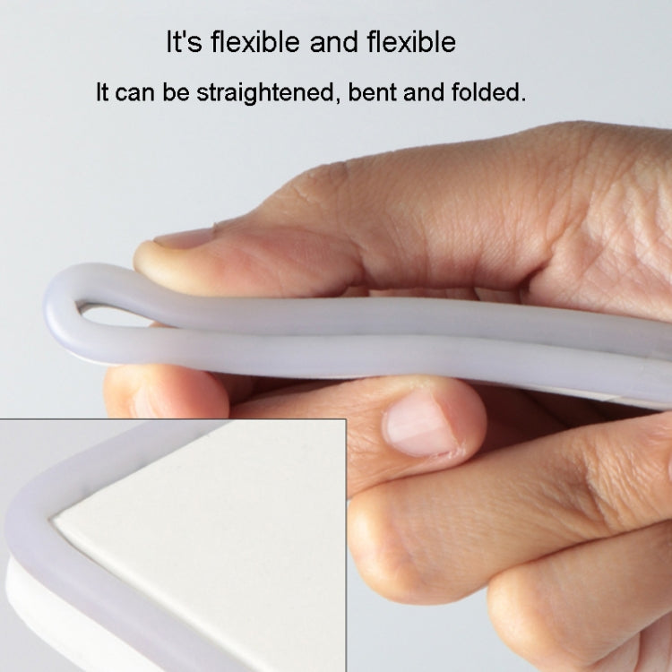 Flexible silicone LED strip held by hand, bendable and foldable design