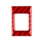 Red carbon-fiber effect sticker frame for a square warning light button opening