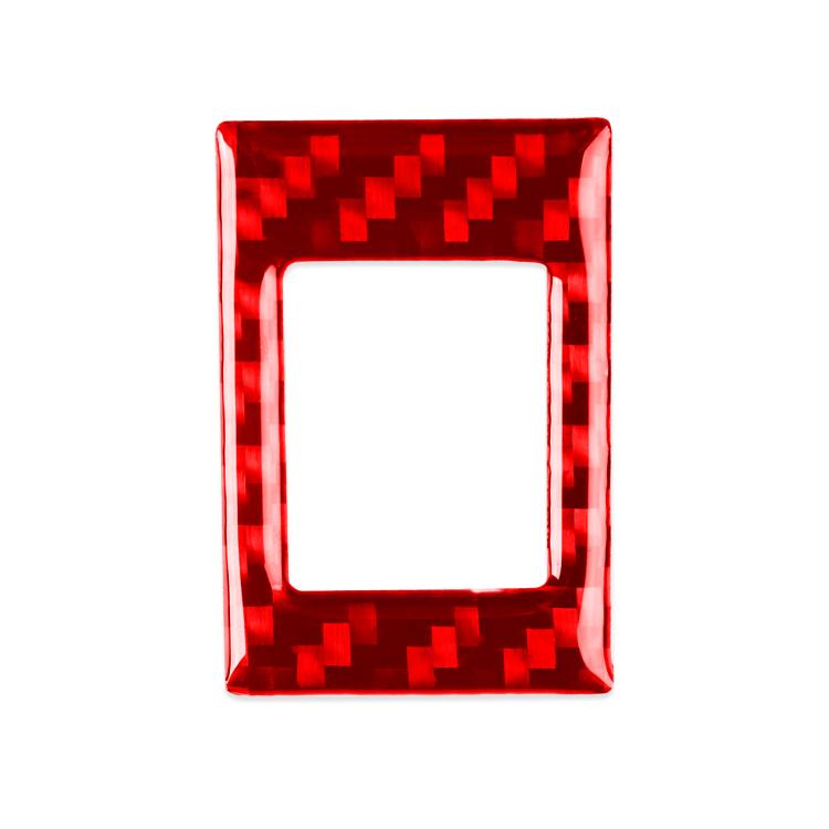 Red carbon-fiber effect sticker frame for a square warning light button opening
