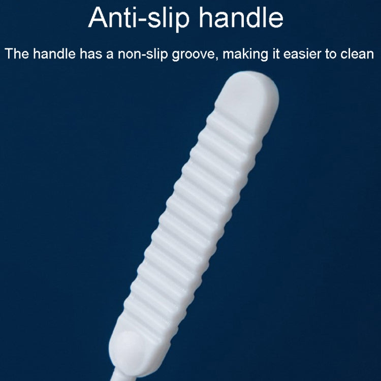 White anti-slip ribbed handle shower hole cleaning brush