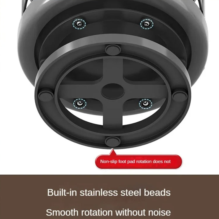 Rotating base mechanism with stainless bead accents and non-slip feet for knife organizer