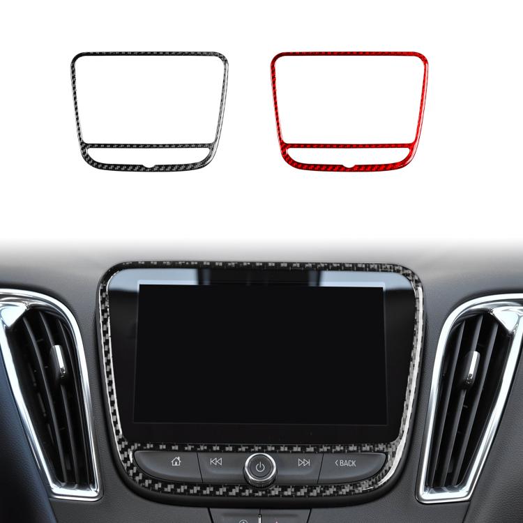 Carbon-fiber navigation panel trim sticker, black and red variants