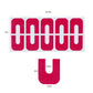 Sheet of magenta U-shaped nail polish protector stickers with cutout nail shape