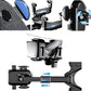 Black retractable phone holder mount with clips and textured circular stand details