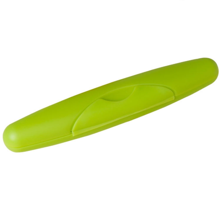 Travel toothbrush case with lid, green sealed travel holder