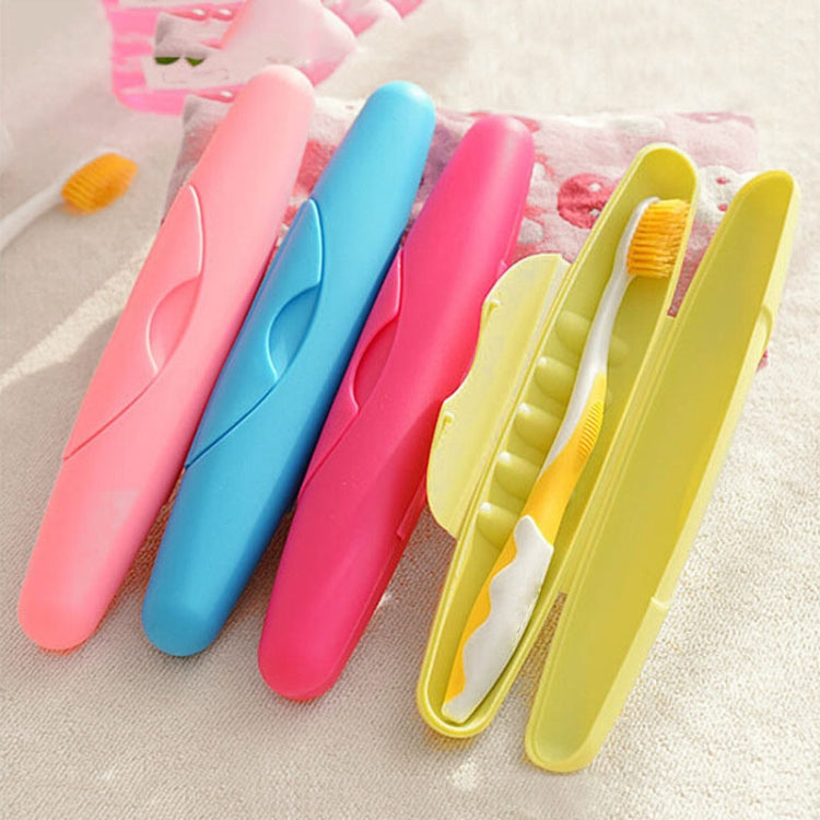 Assorted color toothbrush cases with lids and included brushes