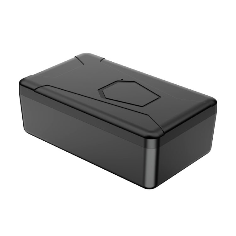 Dark gray GPS tracker viewed from above with top inset panel