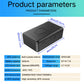 Black GPS tracker product diagram with top view and dimension markers