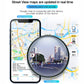 Smartphone screen with map navigation and street view lens overlay
