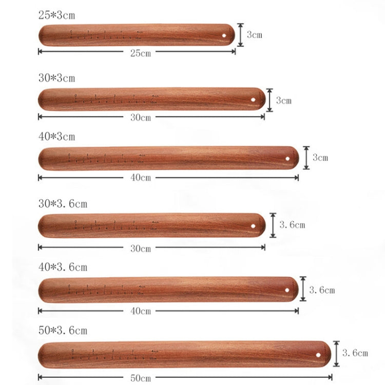 Set of wooden rolling pins with engraved scales in multiple lengths