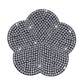 Car-mounted rhinestone plum blossom water coaster, white dot pattern, four-lobed shape