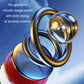 Gold-tone rotating solar car aromatherapy ornament with clear dome and blue light panel