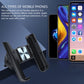 Black and silver car air vent phone holder bracket with adjustable clamp for smartphones