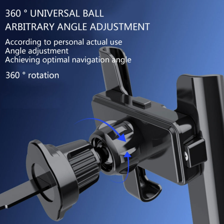 Universal car air vent phone holder with 360-degree ball joint rotation and vent clamp