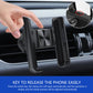 Car air vent phone holder bracket being released by pressing the side lever