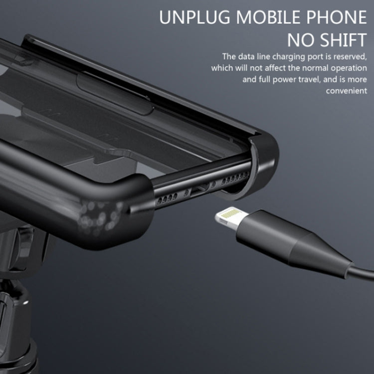 Car air vent phone holder bracket with clearance for charging cable port access