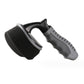 Standalone curved sponge brush for car waxing, black foam head with gray grip