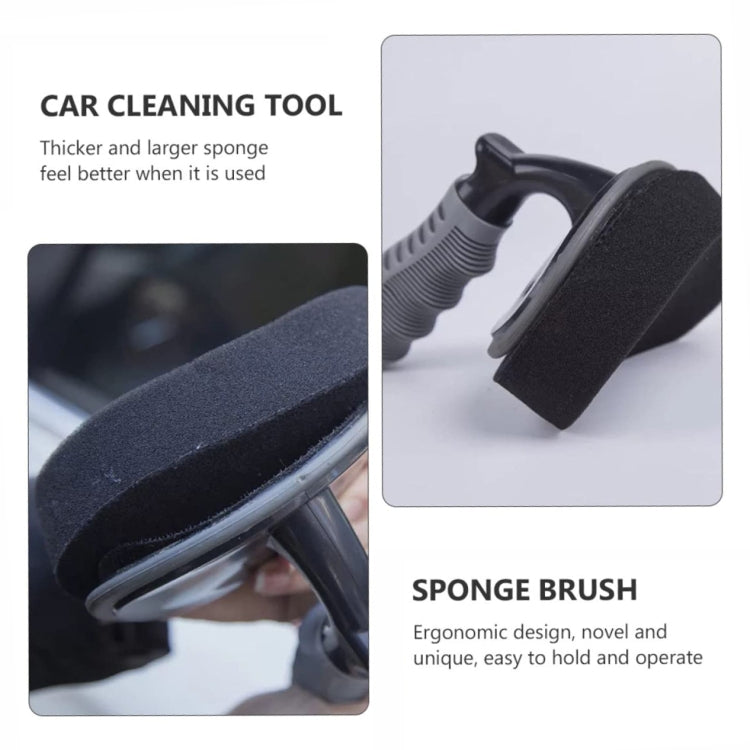 Curved sponge brush with thick black foam pad and ergonomic gray grip