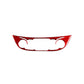 Red carbon-fiber center control panel sticker with two semicircle cutouts