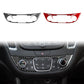 Black and red carbon-fiber center control panel stickers with semicircle cutouts