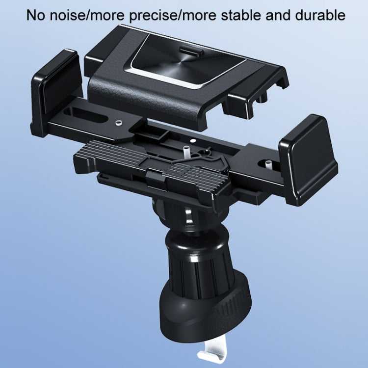Black phone car mount bracket with textured cradle and adjustable joint