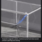 Transparent storage box corner with magnetic clasp detail and smooth closing edge