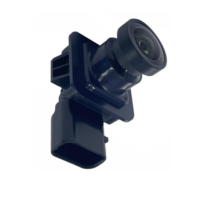 Black reversing assist camera with angled lens view and side mounting tabs