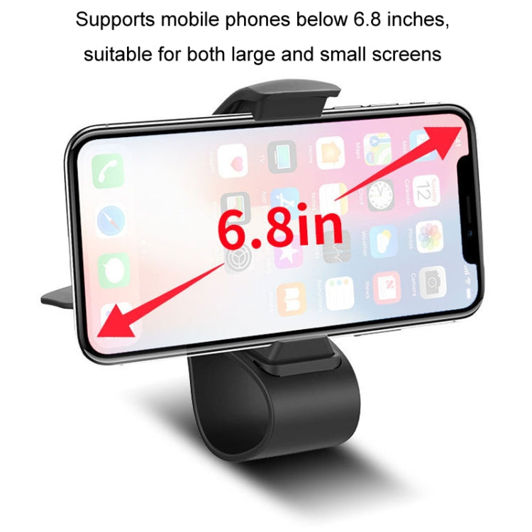 Black dashboard phone holder cradle sized for 6.8-inch phones