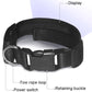 Black LED pet collar with display area, power switch, retaining buckle, and tow rope loop