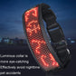 Red LED illuminated pet collar wrapped around a black strap with side buckle