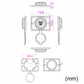 Car USB charger socket dimensions diagram with mm measurements