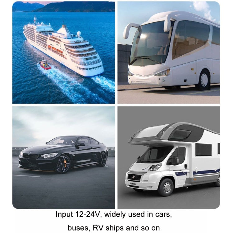 Car, bus, RV, and ship vehicles with car USB charger socket usage