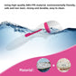 Cupcake batter scoop spoon with white body and pink silicone scraper tip