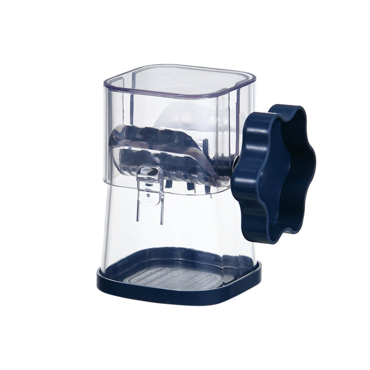 Manual nut crusher chopper with clear cup and navy blue side handle