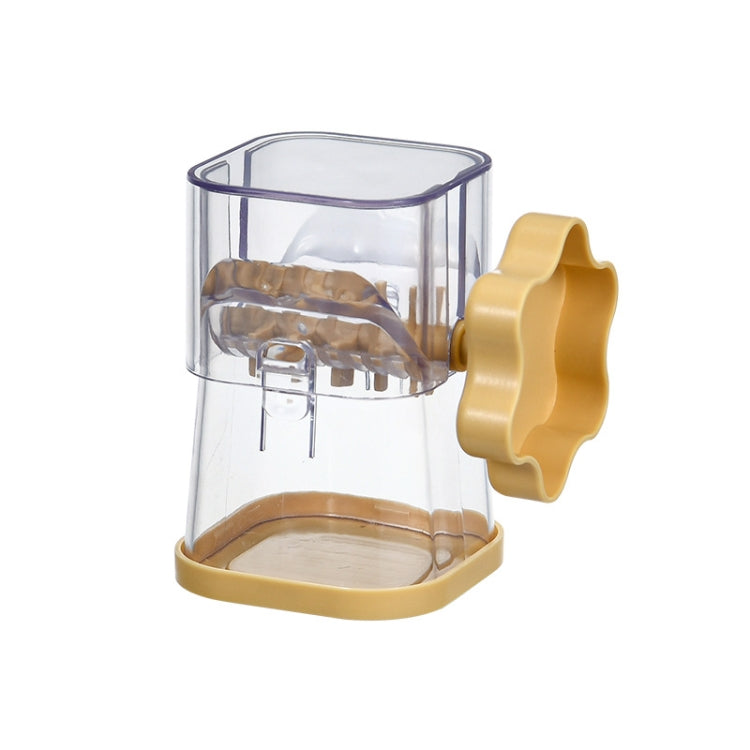 Manual nut crusher chopper with clear cup and yellow side handle