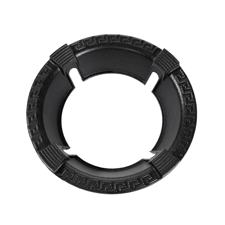 Gas stove fire windscreen cover ring with four clamp jaw cutouts