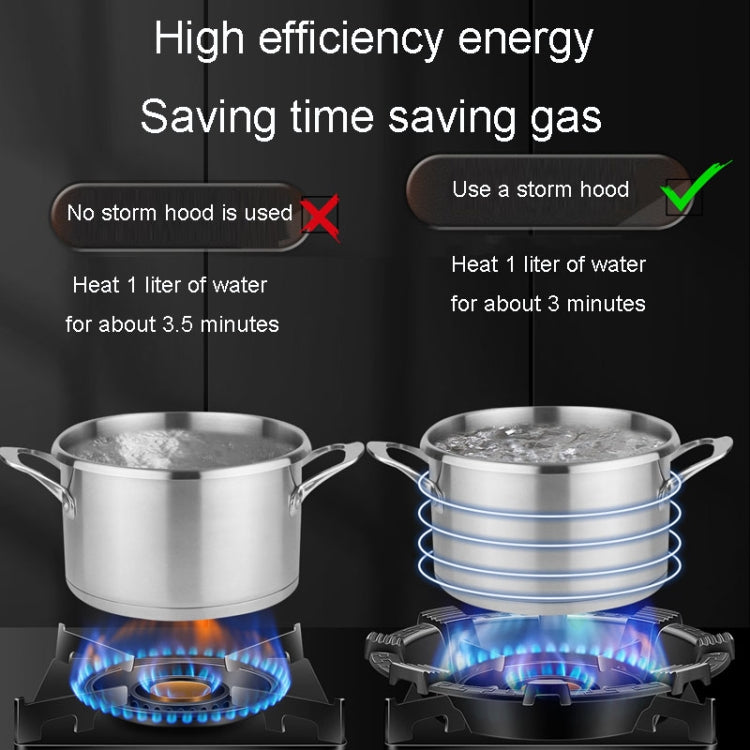 Gas stove fire windscreen cover with flame channeling over gas burner