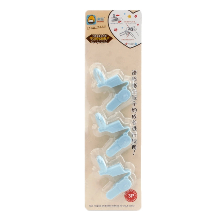 Set of blue silicone chopstick finger cots, 3 non-slip grips for children