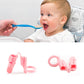 Pink children’s chopstick finger cots with thumb bridge for easier grip