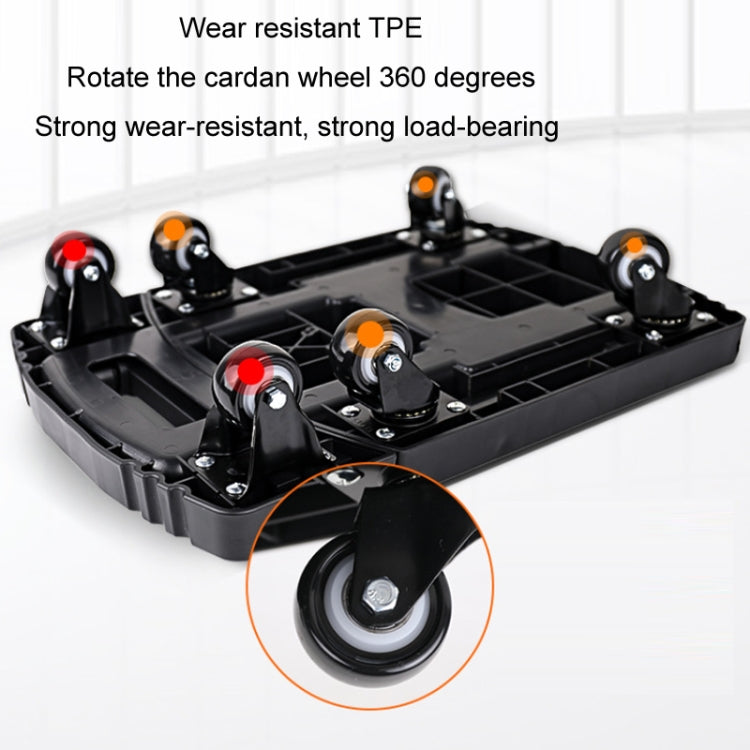 Black folding hand trolley platform with four swivel caster wheels